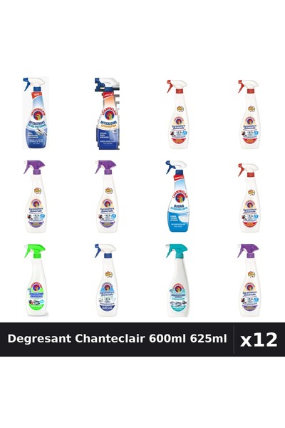 Chanteclair Set 12 Degresant Universal 600ml 625ml - 9 Arome, Detartrant, Ant...