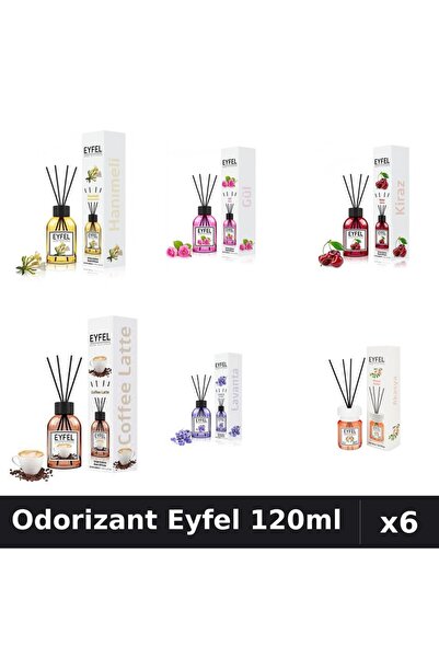 Eyfel Set 6 Odorizante Camera Betisoare - 6 Arome Asortate, 120ml Parfum Intens