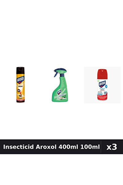Aroxol Set 3 Spray Insecticid 400ml + 100ml - Anti Gandaci, Tantari, Muste