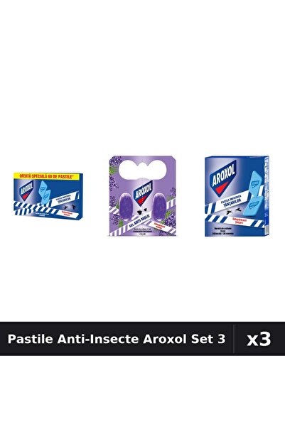 Aroxol Set 3 Pastile Anti-Insecte - 2, 30, 60 bucati - Protectie Gandaci, Tan...