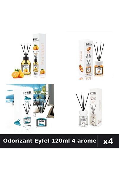 Eyfel Set 4 Odorizant Camera Betisoare - Portocala, Piersica, Ocean, Bumbac 1...