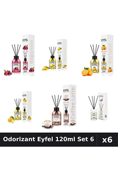 Eyfel Set 6 Odorizante Camera Betisoare - 6 Arome Asortate, 120ml Parfum