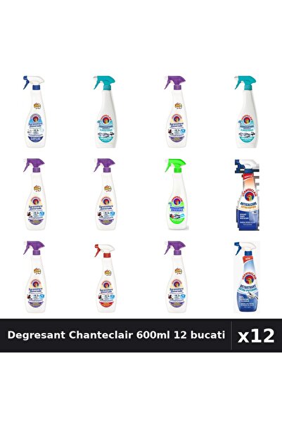 Chanteclair Set 12 Degresant Universal 600-625ml - 7 Arome Asortate Curatenie...