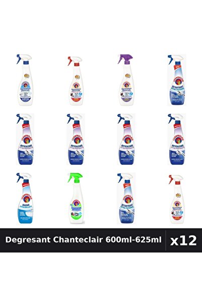 Chanteclair Set 12 Degresant Universal 600ml-625ml - 7 Arome, Detartrant, Ant...