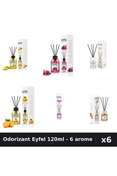 Eyfel Set 6 Odorizante Camera Betisoare - 6 Arome Asortate, 120ml Parfum