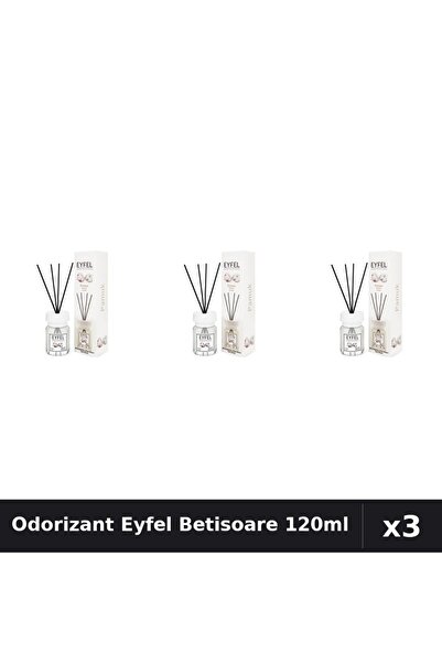 Eyfel Set 3 Odorizant Camera Betisoare 120ml - Bumbac, Parfum Intens