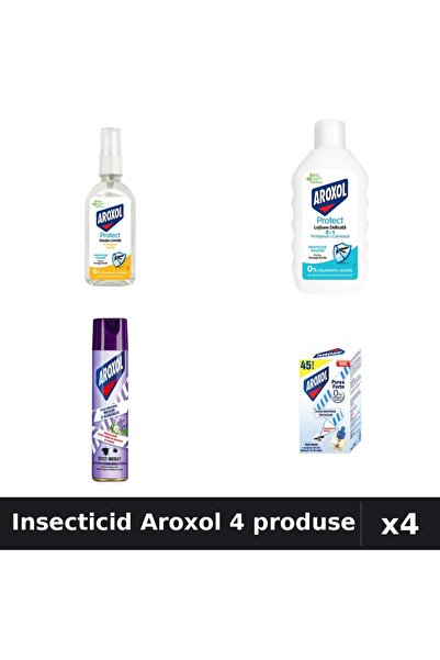 Aroxol Set 4 Insecticid - Loțiune Repelent 85ml + 200ml, Spray 250ml, Aparat ...