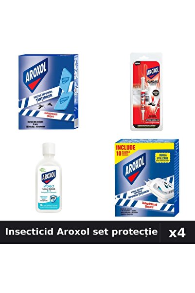 Aroxol Set 4 Insecticid - Pastile/Spirale 30 buc, 5g, Loțiune Repelent 85ml