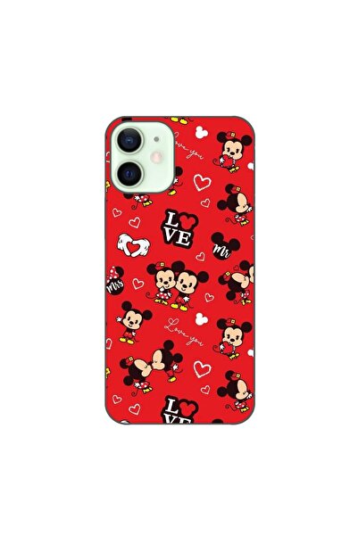 OEM Husa compatibila cu Apple iPhone 12 Mini Silicon Gel Tpu Model Mickey Lov...