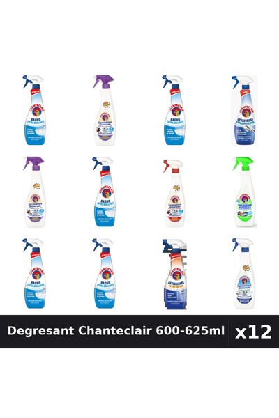 Chanteclair Set 12 Degresant Universal 600-625ml - 7 Arome Asortate - Curaten...