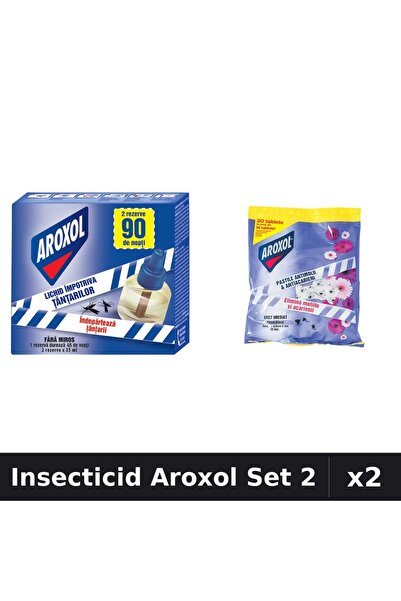 Aroxol Set 2 Insecticid - Aparat Electric 45 Nopti, Spirale 20 Bucati - Prote...