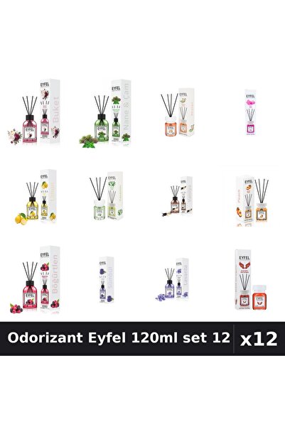 Eyfel Set 12 Odorizant Camera Betisoare 120ml - 12 Arome Asortate, Parfum Intens