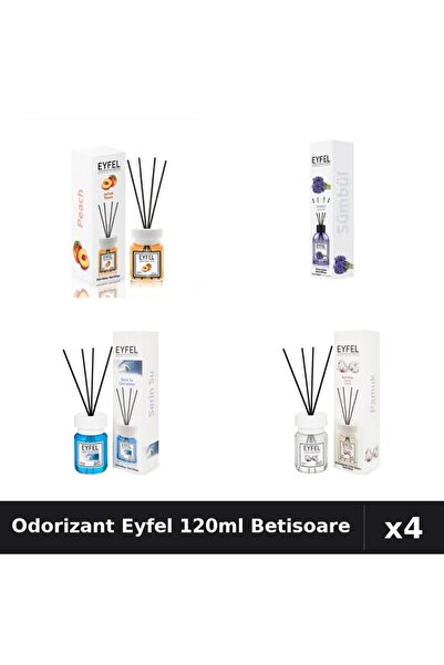 Eyfel Set 4 Odorizant Camera Betisoare - Piersica, Zambile, Cool Water, Bumba...