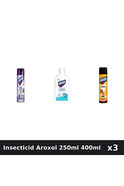 Aroxol Set 3 Insecticid 250ml + 400ml + Loțiune Repelent - Anti Gandaci Țânțari