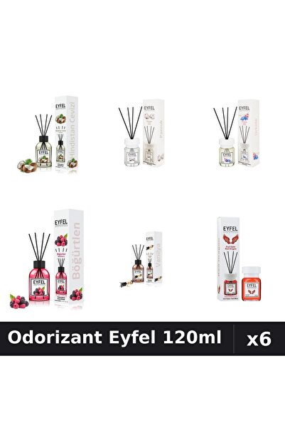 Eyfel Set 6 Odorizante Camera Betisoare - 6 Arome Asortate, 120ml Parfum Intens