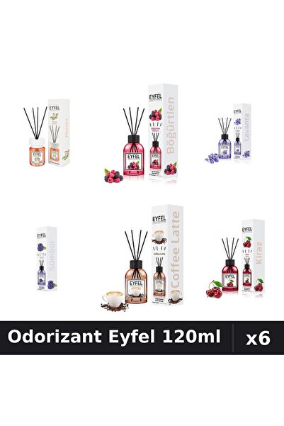 Eyfel Set 6 Odorizante Camera Betisoare - 6 Arome Asortate, 120ml Parfum