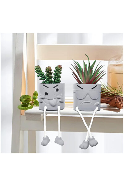 OEM Plante artificiale suculente în ghivece de ciment cu picior agățat, decor...