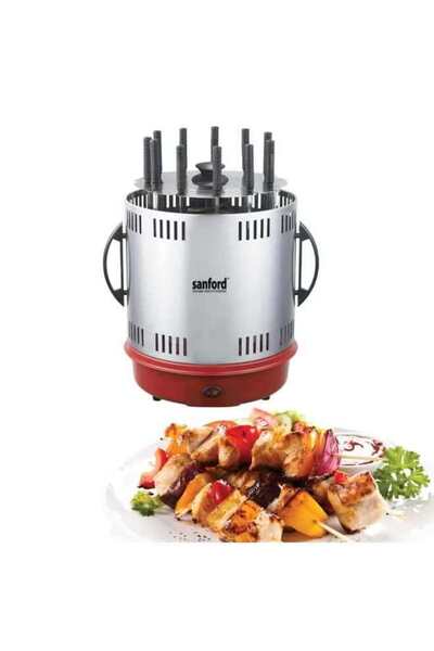 Sanford Rotating Electric BBQ Grill, 11 Skewers Capacity, Red/Black, 1500W Hi...
