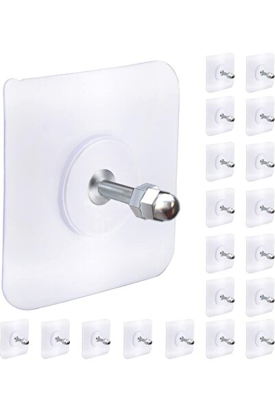 Arabest 20 PCS Adhesive Hooks,Heavy Duty Wall Hangers,Screw-Free,2-in-1 Wall ...
