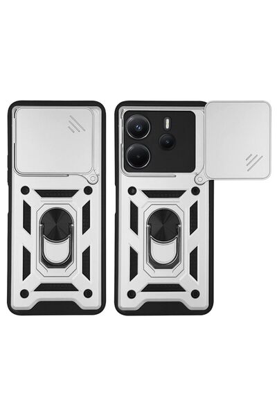 Sonique Θήκη Ring Armor CamPro για Xiaomi Redmi Note 14 4G (164.84mm) Ασημί