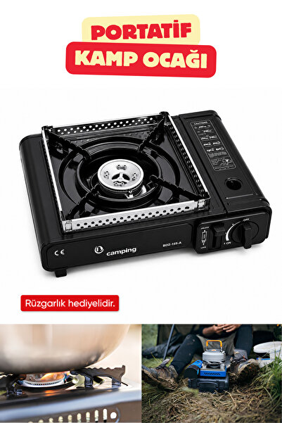 NUBLADO Portatif Taşınabilir Kamp Ocağı Tek Gözlü Kırmızı Renk Kartuş Uyumlu ...