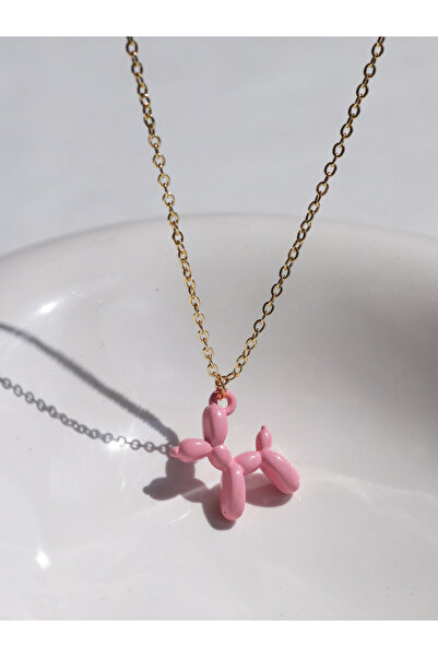 Reorah Collection Pink Balloon Dog Necklace