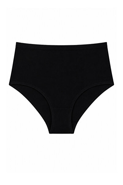 Arma Yıldız Women's High Waist Cotton Slip Panties 3 Pack Black Stretch Fabric