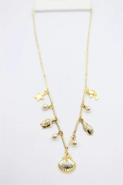 Marsilyan Nvdn- Ieg - Seashell Necklace - Gold Iegrs-Nvdn1