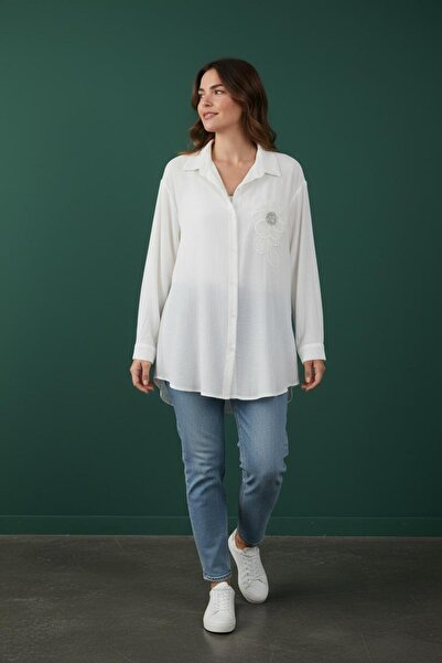 Alkım Stylish Shirt with Detailed Chain Embroidery