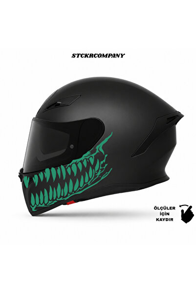 STCKRCO Tooth Diş Kask Stickerı | Motor Sticker | Kask Yanı Sticker | Ruroc K...