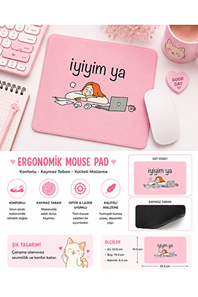 modesign IYIM YA EGLENCELI MAUSE PAD OFIS EV KULLANIMI 19X23