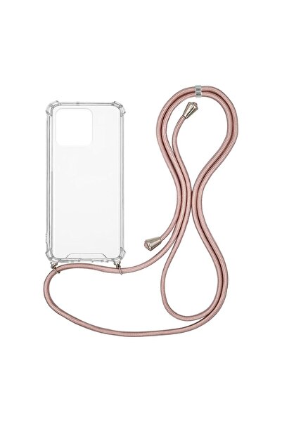 Sonique Θήκη Σιλικόνης με Κορδόνι Armor Clear Xiaomi Redmi 10C Ροζ Χρυσό Σατινέ