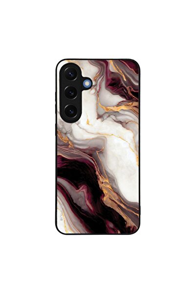 Sonique Θήκη Marble Series για Samsung Galaxy S25 Plus Μπορντώ
