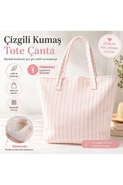 AZERÇANTA Premium Büyük Boy Bez Çanta - Günlük kullanım - Omuz Çantası - Askı...