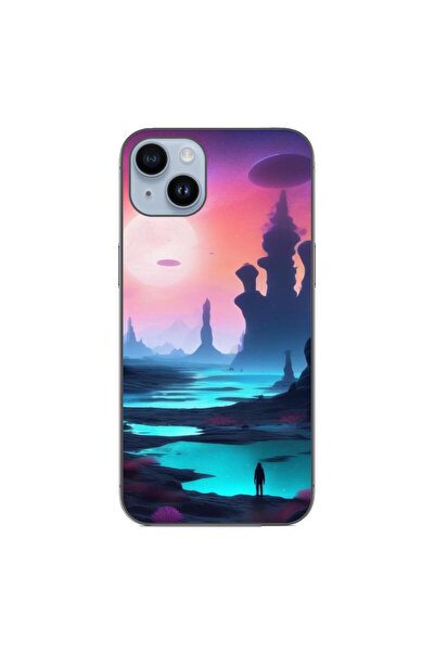 OEM Husa compatibila cu Apple iPhone 15 Plus Silicon Gel Tpu Model Mystic Planet