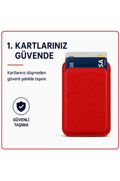 SF SEFADUR MagSafe Uyumlu Manyetik Kartlık Cüzdan iPhone 12 13 14 15 16 Seris...