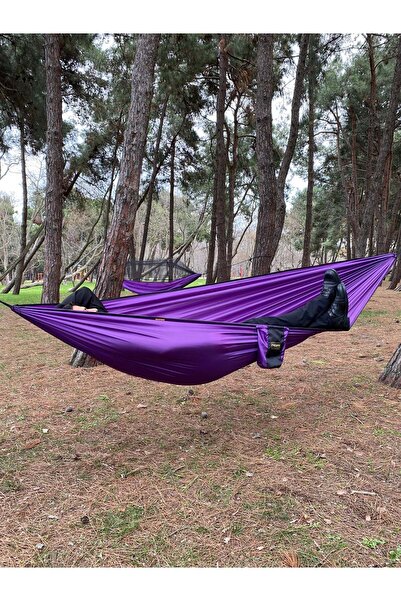 CAMP AND MAP Premium Hamak 275x150 cm 175kg Taşıma Mor