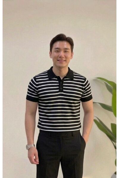 HA-KA GİYİM Men's Polo Collar Buttoned Knitted Anti-Sweat Polyamide Fabric