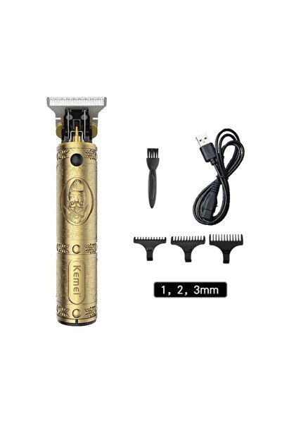Kemei Professional Hair Trimmer With 6 Accessories Gold/Black/Silver