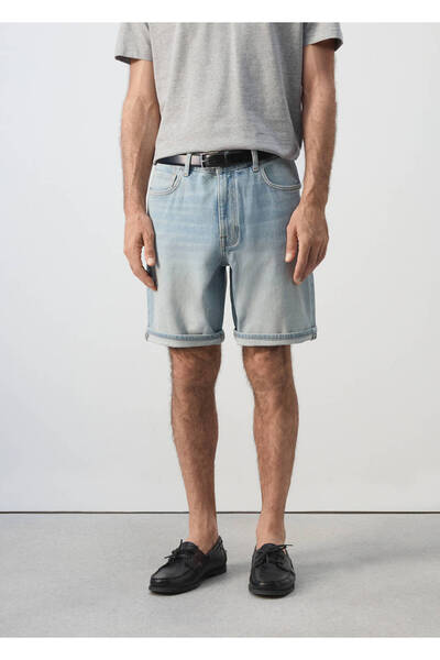 MANGO Man Slim fit kot bermuda şort
