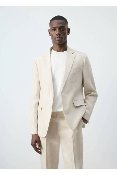 MANGO Man Amalfi %100 keten slim fit blazer ceketi