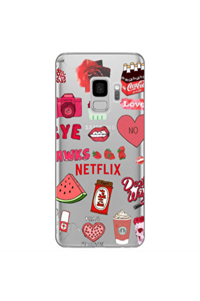 Other Samsung S9 Plus pizza is my valentine Transparent Silicone TPU Θήκη