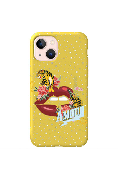 Other Apple iPhone 13 Amour Yellow Colored Silicone TPU Θήκη