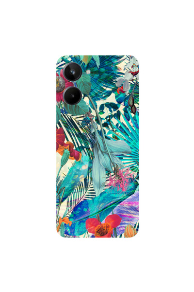 Other Realme 10 Blue laves tropical Transparent Silicone TPU Θήκη