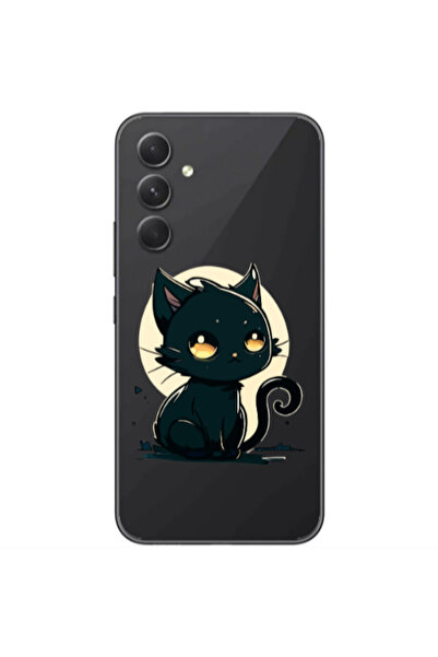 Other Samsung Galaxy A05s Black Cat Transparent Silicone TPU Θήκη
