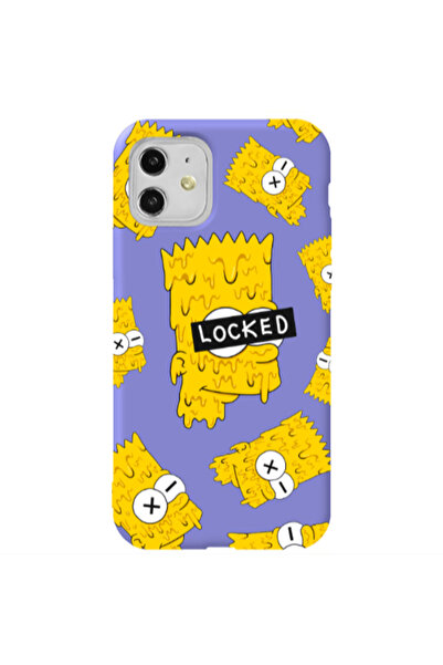 Other Apple iPhone 11 Bart Simpson Purple Colored Silicone TPU Θήκη