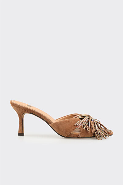 Elle Shoes Naturel Deri Kadın Terlik