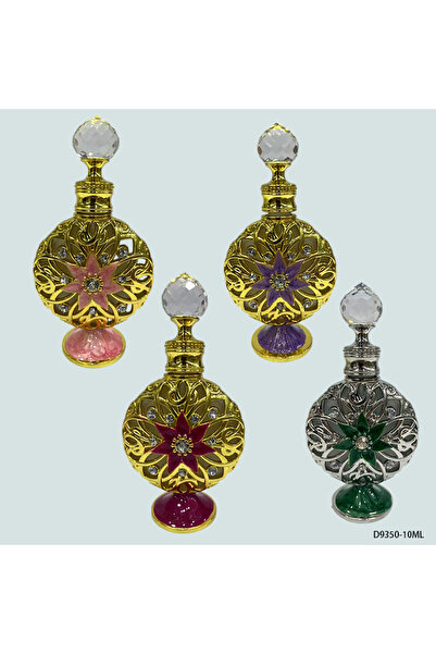 NUJET 4 قطع زجاجة عطر كريستالية للزيوت العطرية سعة 10 مل D9350