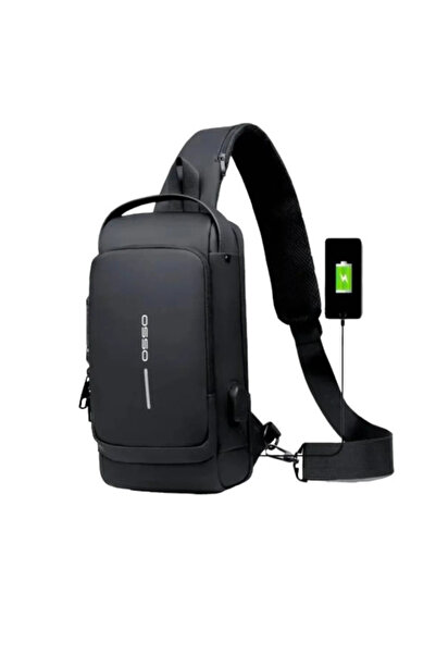 Osso Ανδρικό Crossover 3L Με Θύρα Usb Μαύρο SLING10-BLACK