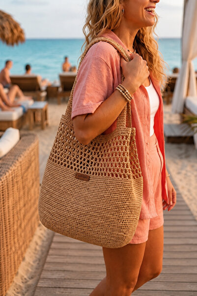 Seritaine Dilek Beach Bag - Beige